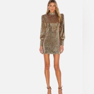 A.L.C. Gold Long Sleeve Dress